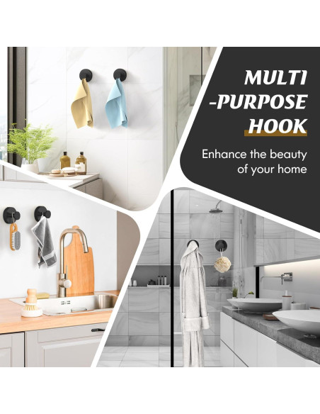 Ganchos de Ventosa MOTAIPEAK 2 Pcs Negros Alta Resistencia Ganchos de Ventosa MOTAIPEAK 2 Pcs Negros Alta Resistencia