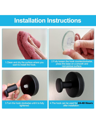 5 Ganchos de Ventosa BIRDDIE para Baño y Cocina - Acero Inoxidable