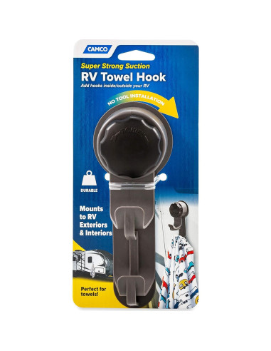 Gancho de Ventosa Mecánica Camco 44028 para Toallas - Negro