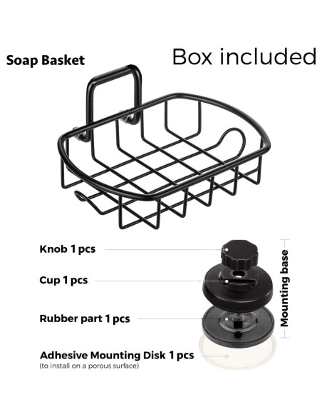 Soporte de Jabón HASKO Acero Inoxidable Negro 13.49x9.50cm