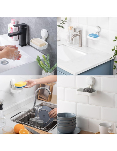 Soporte para Jabón LEVERLOC con Ventosa Ducha 14.7x9.4cm