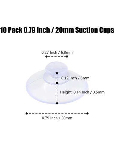 Paquete de 10 Ventosas de Vidrio Qjaiune 20mm Transparentes