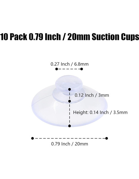 Paquete de 10 Ventosas de Vidrio Qjaiune 20mm Transparentes
