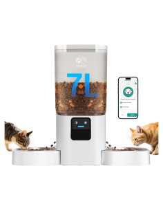 Comedero Automático para Gatos Frienhund 7L con WiFi y Alimentación Lenta
