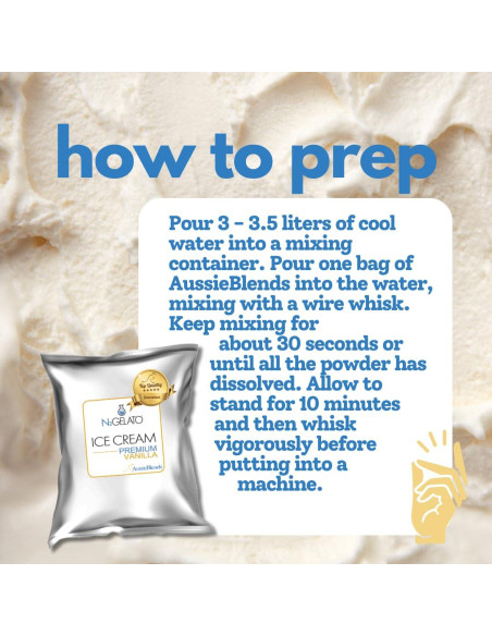 Mezcla de Helado Suave de Vainilla Premium AussieBlends 8 Unidades