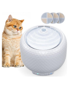 Fuente de Agua para Gatos Petsuper 1.8L Ultra-Silenciosa con Filtros