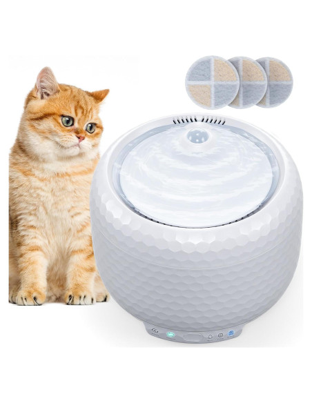 Fuente de Agua para Gatos Petsuper 1.8L Ultra-Silenciosa con Filtros