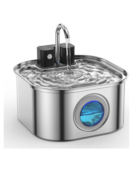 Fuente de Agua Inalámbrica para Gatos OYES 3.2L Acero Inoxidable
