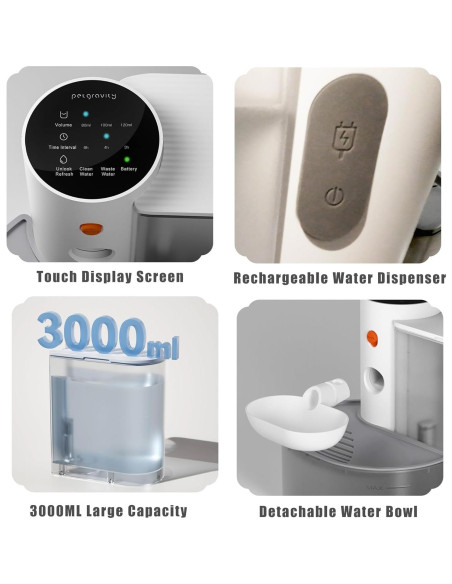 Fuente de Agua Automática Inalámbrica para Gatos 3L