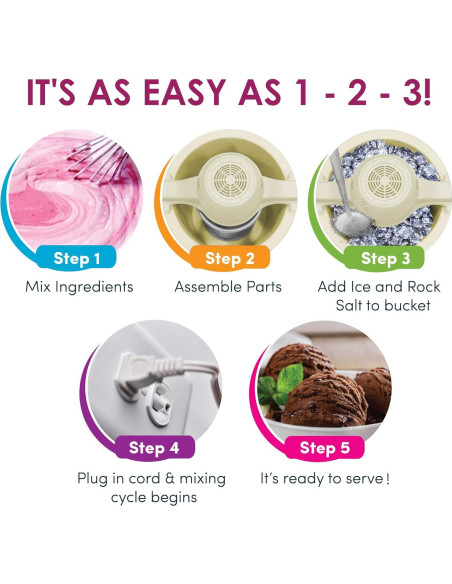 Fabricante de Helados Eléctrico Elite Gourmet 4 Qt Crema