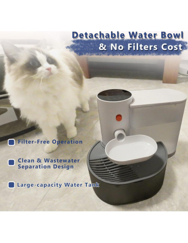 Fuente de Agua Automática Inalámbrica para Gatos 3L
