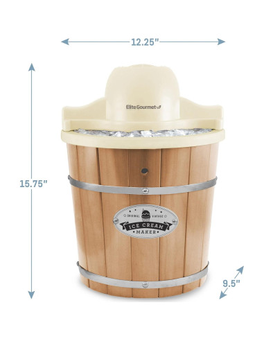 Fabricante de Helados Eléctrico Elite Gourmet 4 Qt Crema