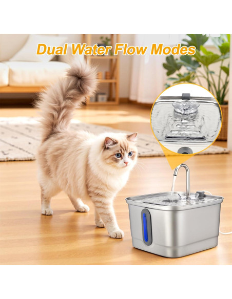 Fuente de Agua Automática para Gatos SEIRMEP 3L Acero Inoxidable Fuente de Agua Automática para Gatos SEIRMEP 3L Acero Inoxidable