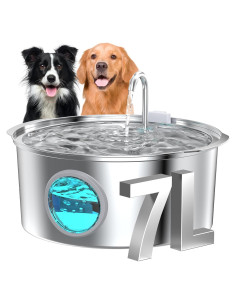 Fuente de Agua para Perros Grandes GROOKPET 7L Acero Inoxidable