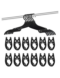 12 Perchas de Viaje Plegables Trubetter Antideslizantes Negras