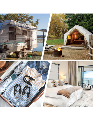 12 Perchas de Viaje Plegables Trubetter Antideslizantes Negras