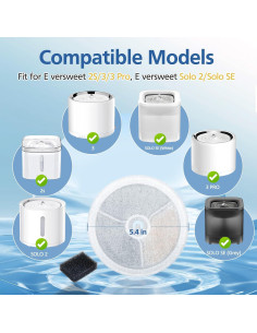 12 Filtros de Reemplazo E versweet 3.0 para Fuente de Agua Gato 2