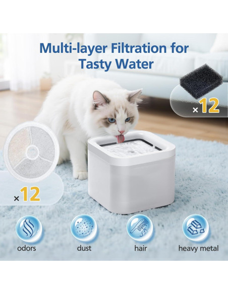 12 Filtros de Reemplazo E versweet 3.0 para Fuente de Agua Gato
