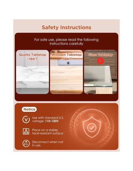 Alfombrilla Calentadora de Alimentos FEPPO 500W Ajustable 6 Niveles