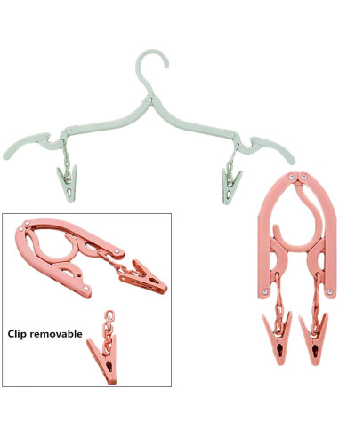 Perchas de Viaje Plegables YOUOWO 12 Pcs con Cuerda 5m