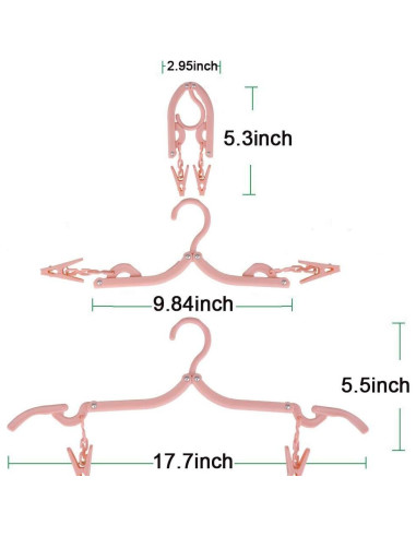 Perchas de Viaje Plegables YOUOWO 12 Pcs con Cuerda 5m