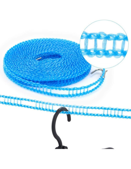 Perchas de Viaje Plegables YOUOWO 12 Pcs con Cuerda 5m