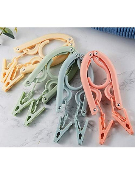 Perchas de Viaje Plegables YOUOWO 12 Pcs con Cuerda 5m