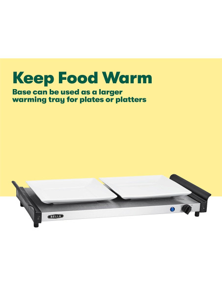 Servidor Buffet Eléctrico BELLA 3 Recipientes 1.5L Acero Inoxidable