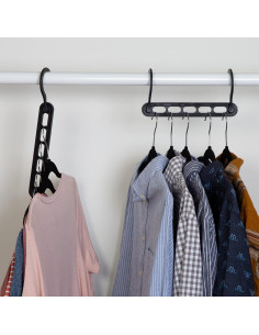 Perchas Colapsables en Cascada Honey-Can-Do Negras, Paquete de 20 2