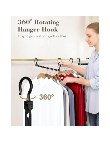 Perchas colapsables Latoxcaa, 8 piezas, ahorro de espacio