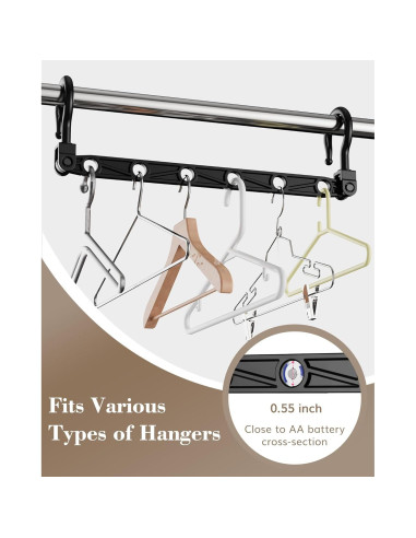 Perchas colapsables Latoxcaa, 8 piezas, ahorro de espacio