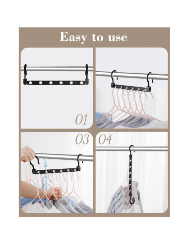 Perchas colapsables Latoxcaa, 8 piezas, ahorro de espacio