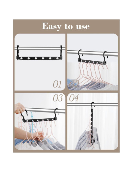 Perchas colapsables Latoxcaa, 8 piezas, ahorro de espacio