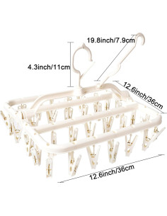 Perchero Plegable Foshine con 32 Clips para Secado Blanco 2