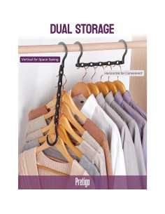 Perchas Mágicas Ahorra Espacio Pretigo, Paquete de 10 Ganchos 2