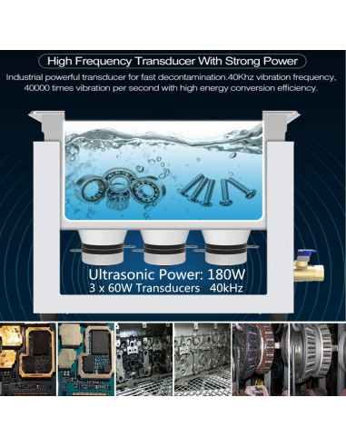 Limpiador Ultrasónico 6.5L Kaimashi con Temporizador y Calentador