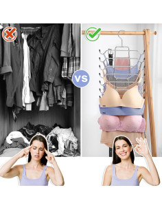 4 Perchas Plegables Besslly para Camisetas y Sujetadores Plata 2