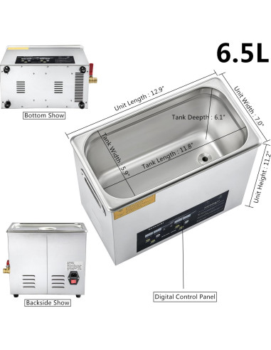 Limpiador Ultrasónico 6.5L Kaimashi con Temporizador y Calentador
