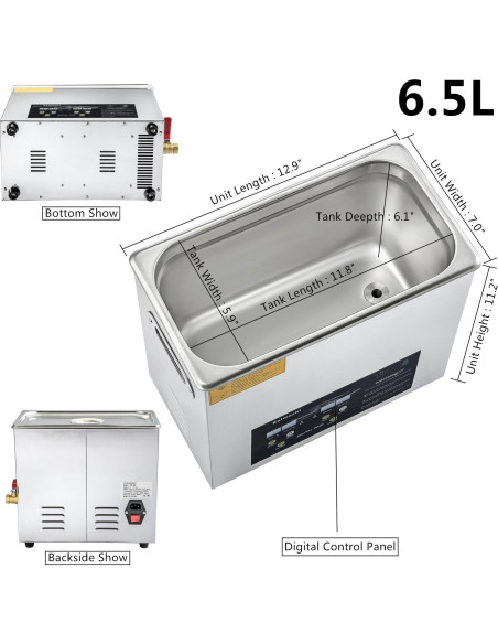 Limpiador Ultrasónico 6.5L Kaimashi con Temporizador y Calentador