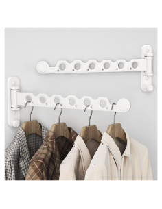 Soporte de Secado de Ropa Plegable Dancrul 6 Agujeros Blanco