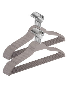 Perchas delgadas antideslizantes Elong Home gris 28 unidades