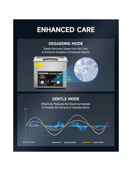 Limpia Ultrasonido CREWORKS 10L con Calentador y Temporizador