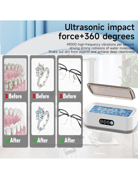 Limpiadora Ultrasónica de Joyería Trade Horse 650ML 49KHz Limpiadora Ultrasónica de Joyería Trade Horse 650ML 49KHz