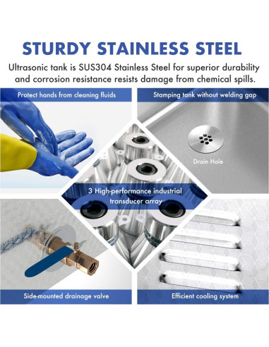 Limpiador Ultrasónico 6L DAREFLOW con Calentador y Temporizador