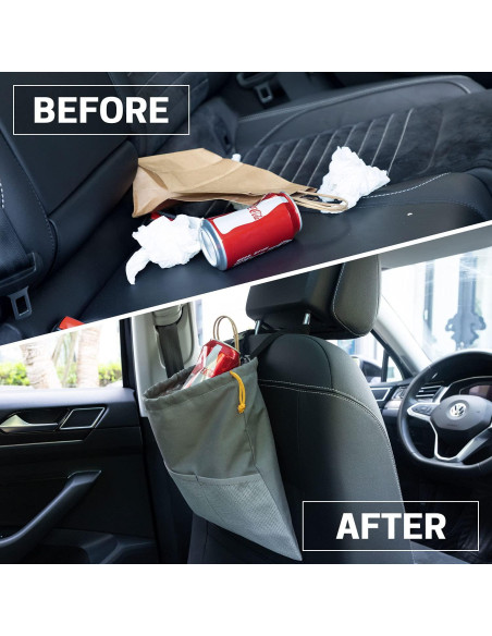 Bolsa de Basura para Coche GNEGNI 2PCS Impermeable 33.66x29.85cm