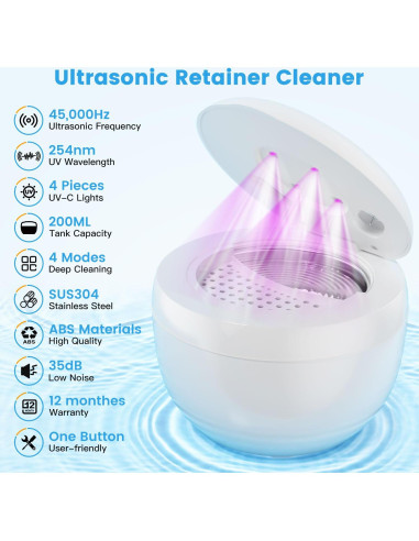 Limpiador Ultrasónico Xezacoi 200ML 45kHz para Dentaduras y Joyería