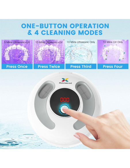 Limpiador Ultrasónico Xezacoi 200ML 45kHz para Dentaduras y Joyería