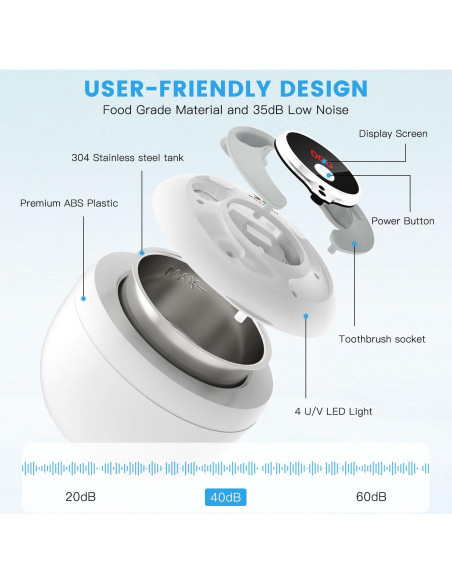 Limpiador Ultrasónico Xezacoi 200ML 45kHz para Dentaduras y Joyería