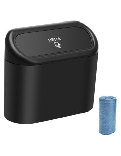 Basurero para Coche AHIER Mini Portátil con Tapa y 30 Bolsas