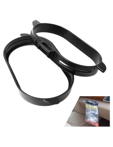 2 Piezas Marco de Bolsa de Basura para Auto getfay - ABS Negro